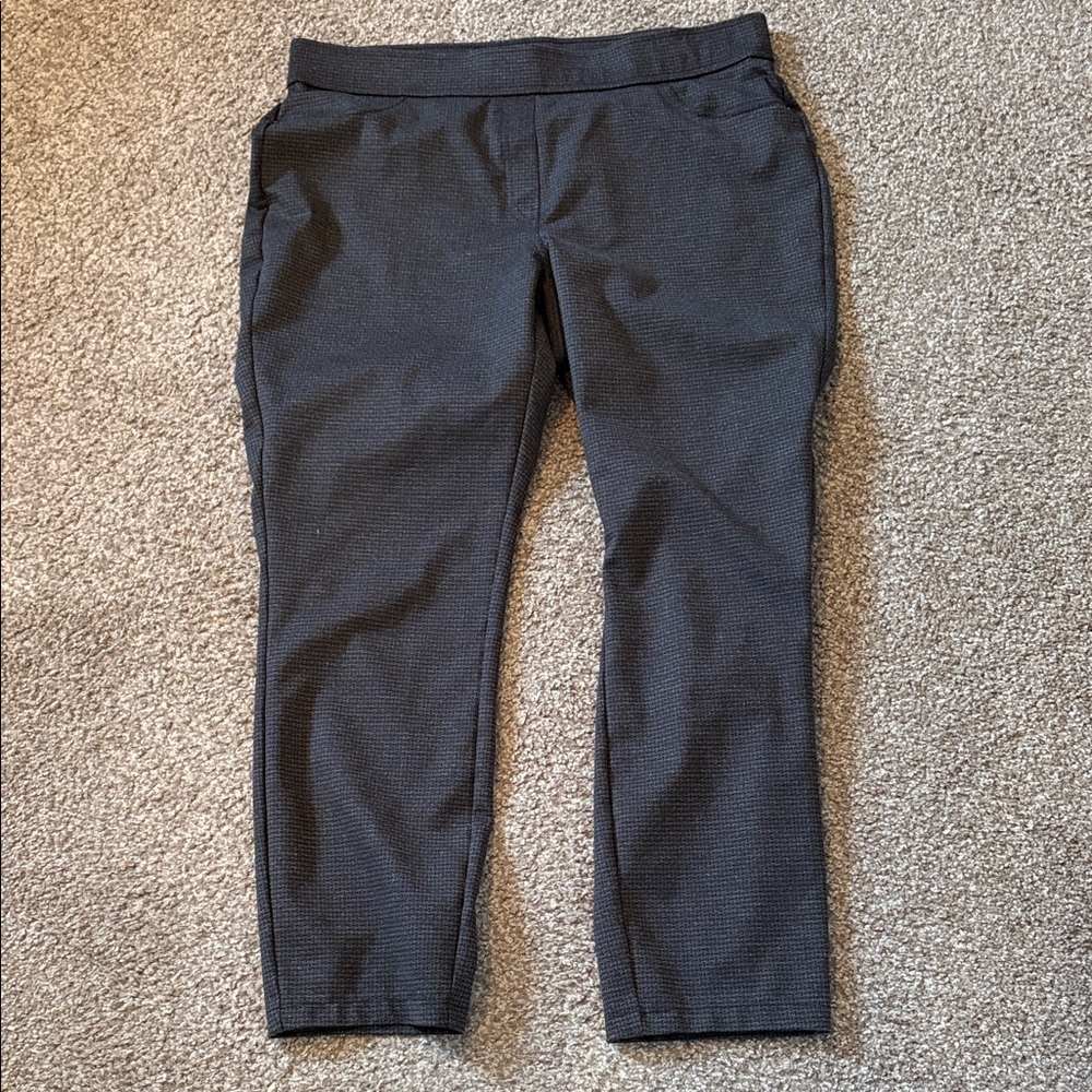 Rafaella Black Stretch Slim Dress Pants with Small Design